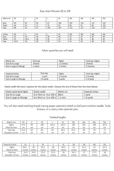 Tank Top & Tights Activewear Pattern