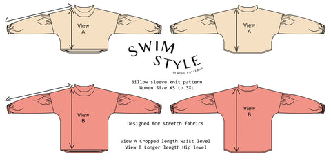 Billow Sleeve Knit Sewing Pattern