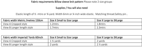 Billow Sleeve Knit Sewing Pattern