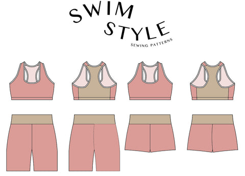 Activewear Easy Crop top & Gym Shorts Pattern