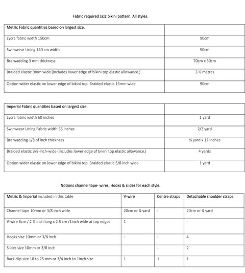 Jazz Bikini Sewing Pattern Swim Style Patterns