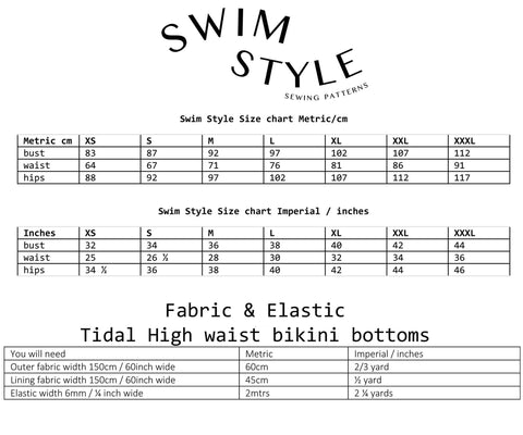 Tidal High Waist Bikini Bottoms Sewing Pattern