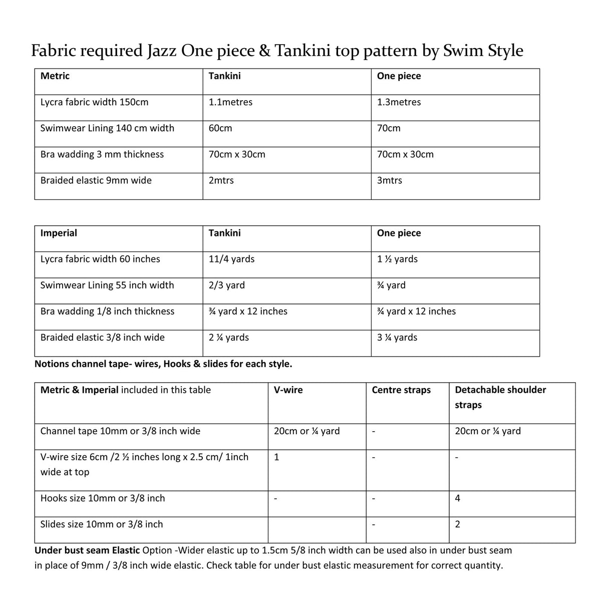 Tankini Pattern One piece Jazz & Tankini Sewing Pattern – Swim Style Patterns