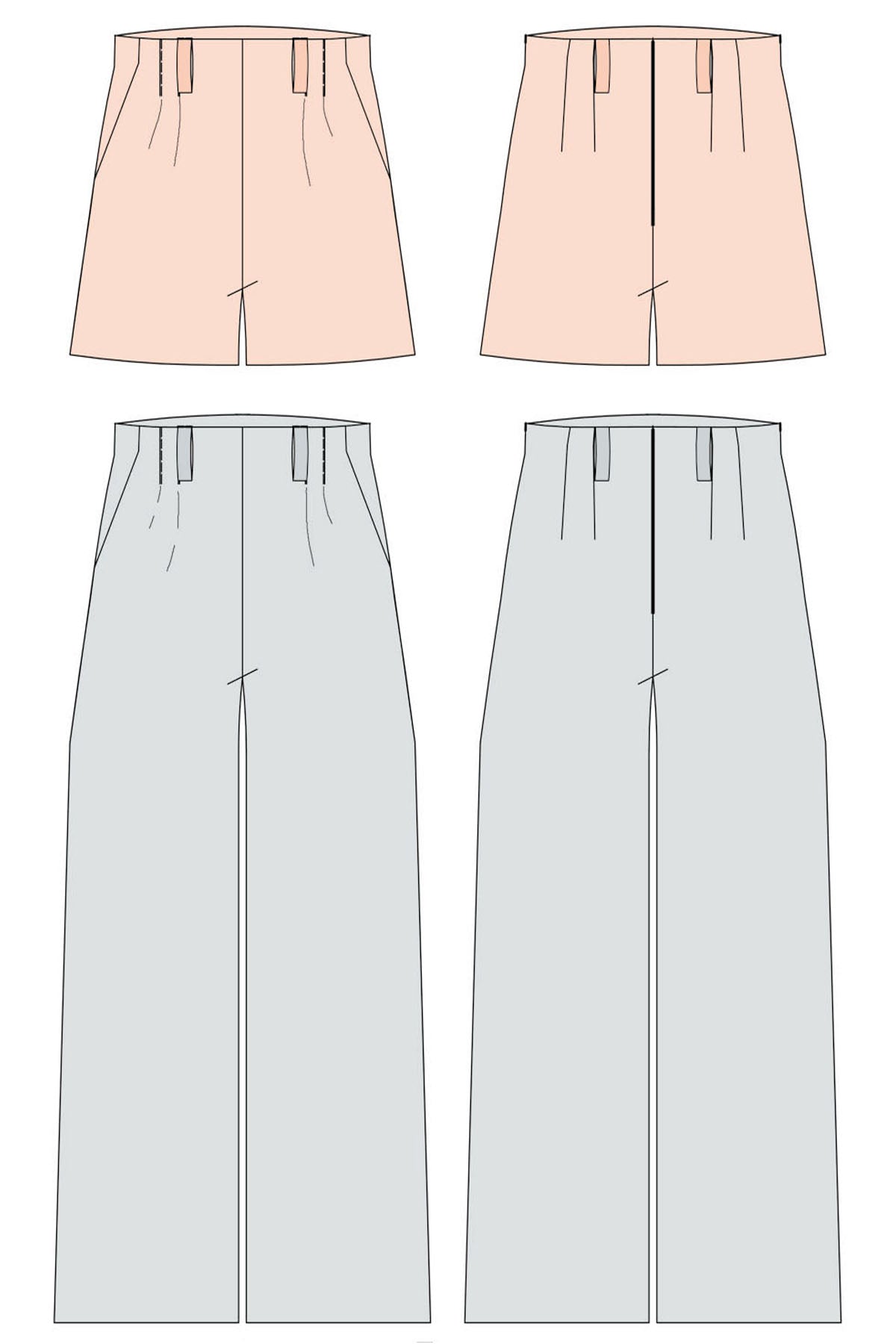 Cute Girls Flare Shorts with front bow fashion flat sketch template. Kids  Technical Fashion Illustration. Covered Elastic waist Stock Vector Image &  Art - Alamy