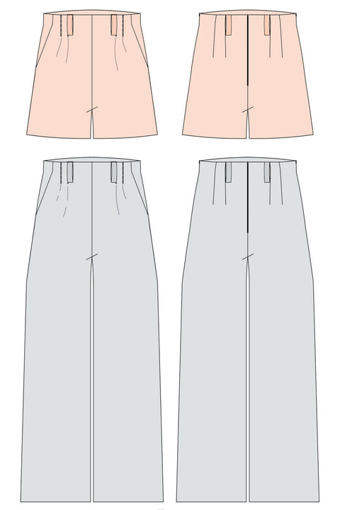 High Waist Pants & Shorts Sewing Pattern