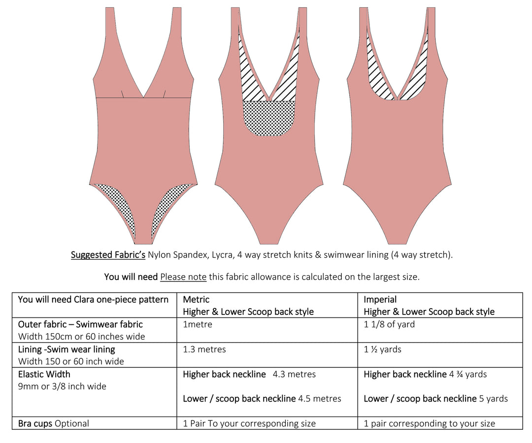 One Piece Clara Sewing Pattern – Swim Style Patterns