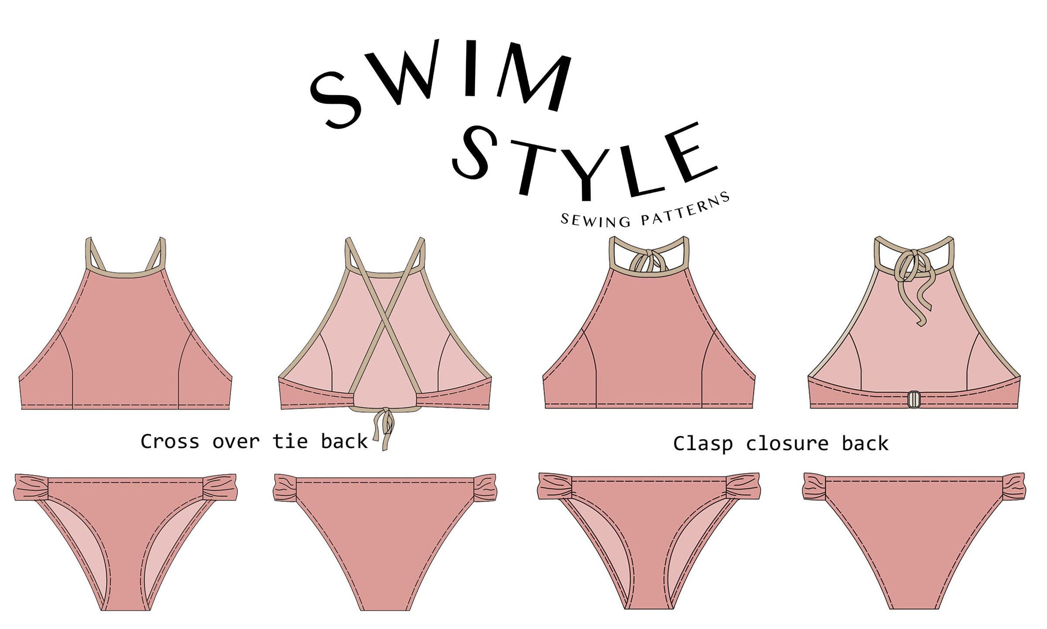 Indigo Ruche Bikini Sewing Pattern – Swim Style Patterns